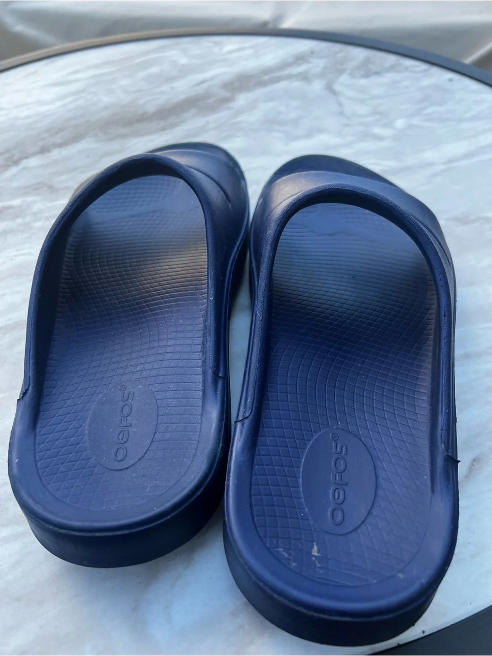 OOFOS Navy Blue Men's Slide Sandals
